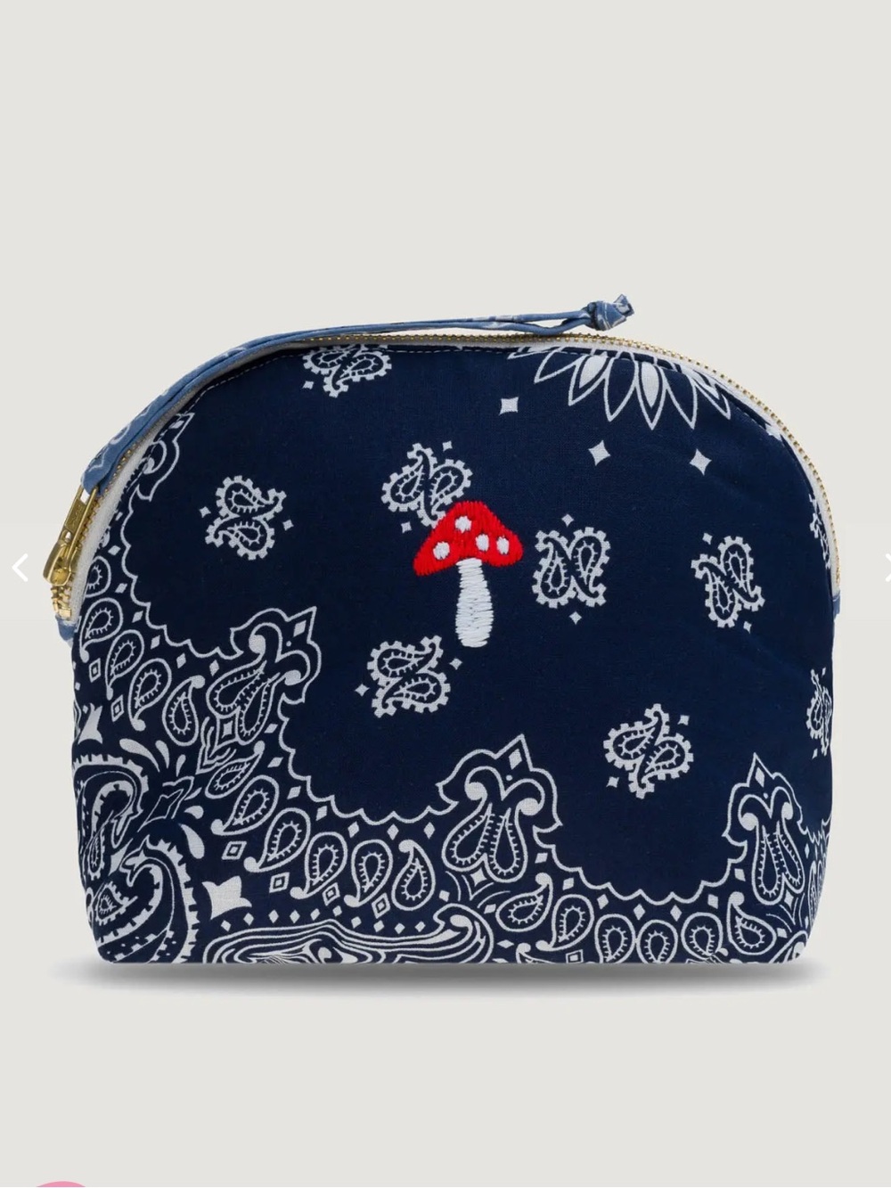 Call It By Your Name Small Toiletry Bag - Navy Mushroom
